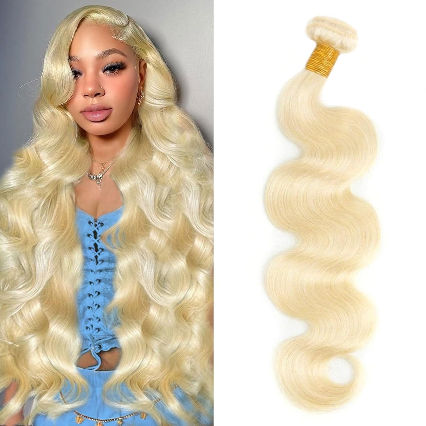 613 Bundle Blonde Body Wave Human Hair Extensions for Women
