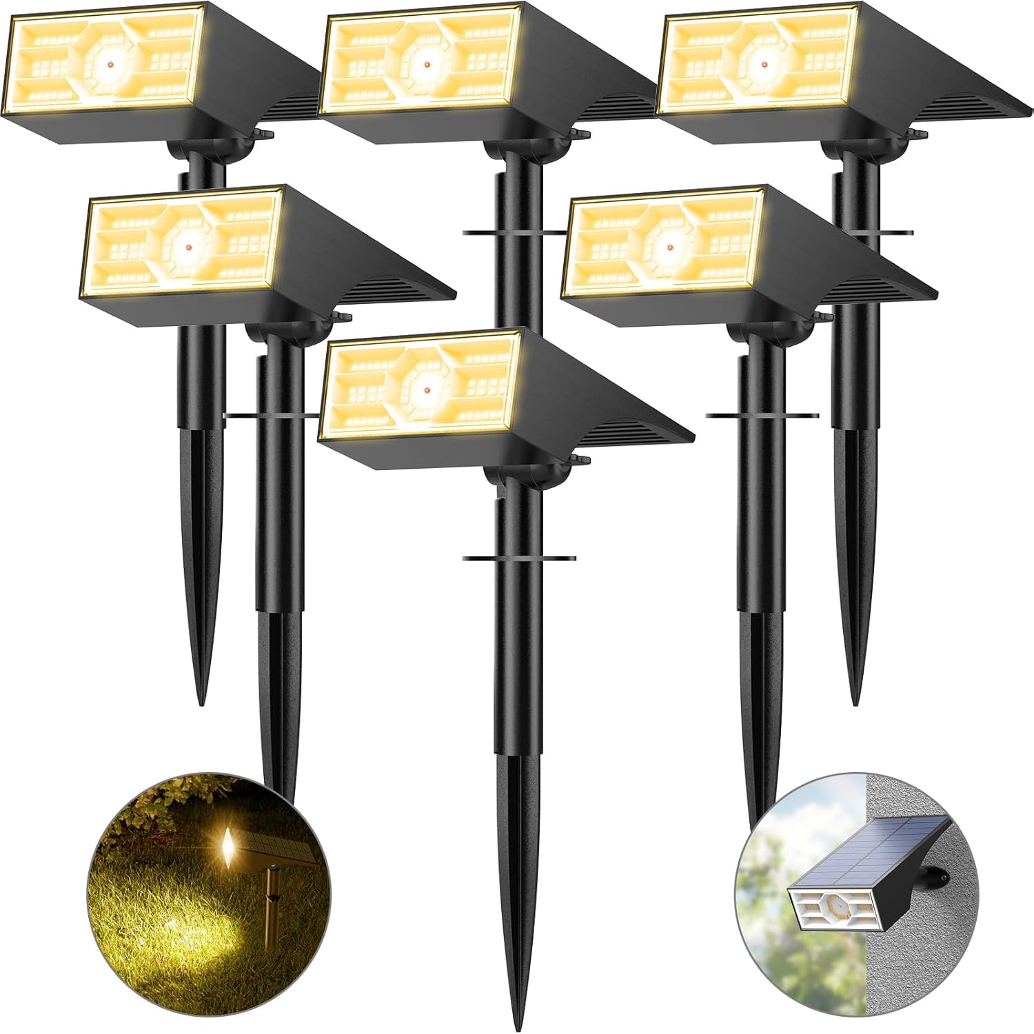 Solar Spot Lights Outdoor - 10 Pack of 56 LED Landscape Lights