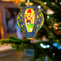 Christmas Hot Air Balloon Solar Lantern with Flame - Festive Outdoor