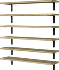 Wood Floating Shelves Set of 6 - 24in Rustic Wall Storage