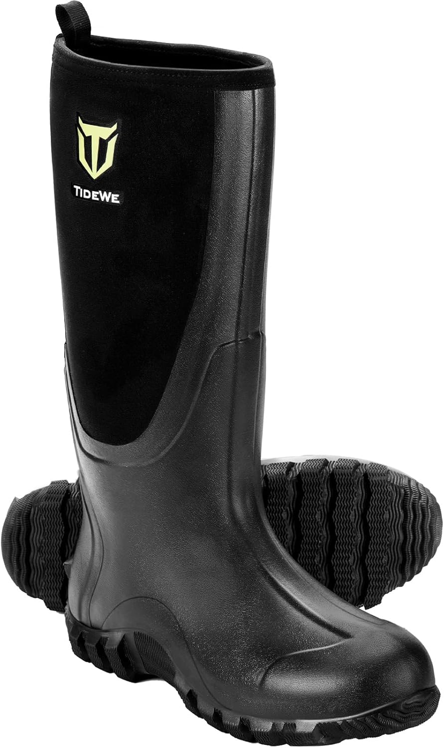 TIDEWE Rubber Boots for Men - Waterproof Multi-Season Footwear