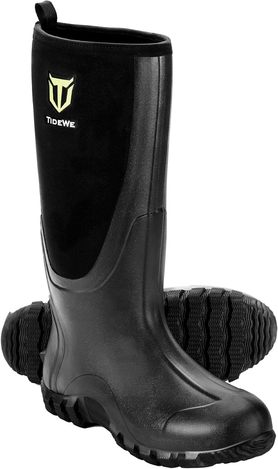 TIDEWE Rubber Boots for Men - Waterproof Multi-Season Footwear