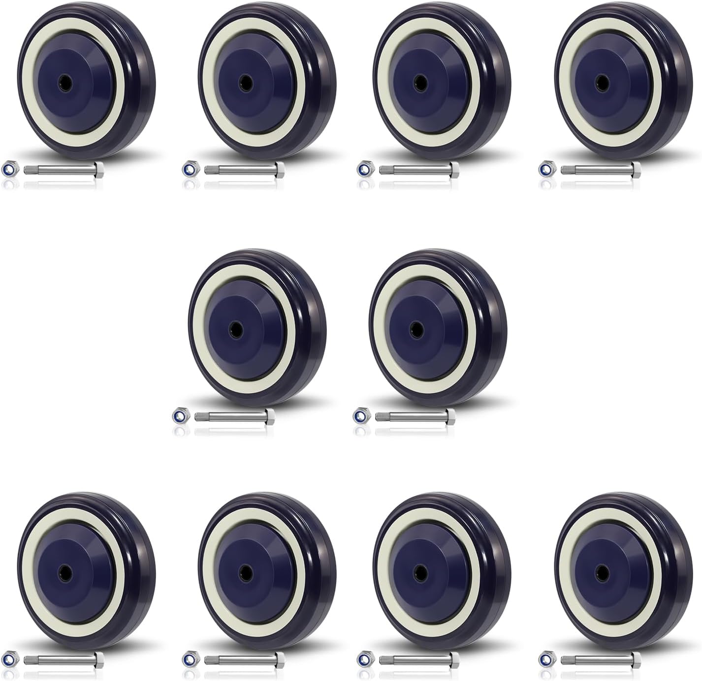 4 Shopping Cart Replacement Wheels Kit for Smooth Maneuverability
