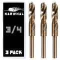 3/4 Cobalt Drill Bits 3 Pack 6in - Durable Metal Drilling