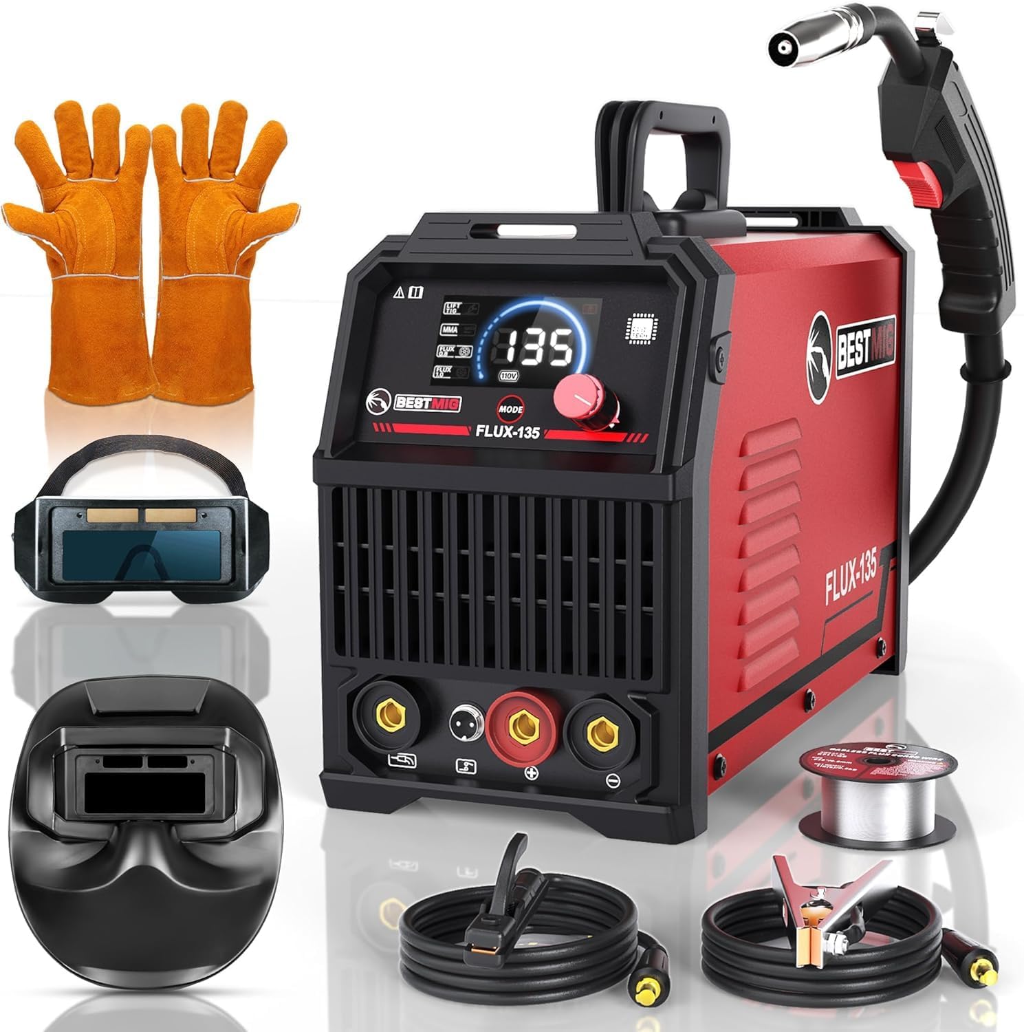 BESTMIG 135A MIG Welder - 3-in-1 Portable Welding Machine