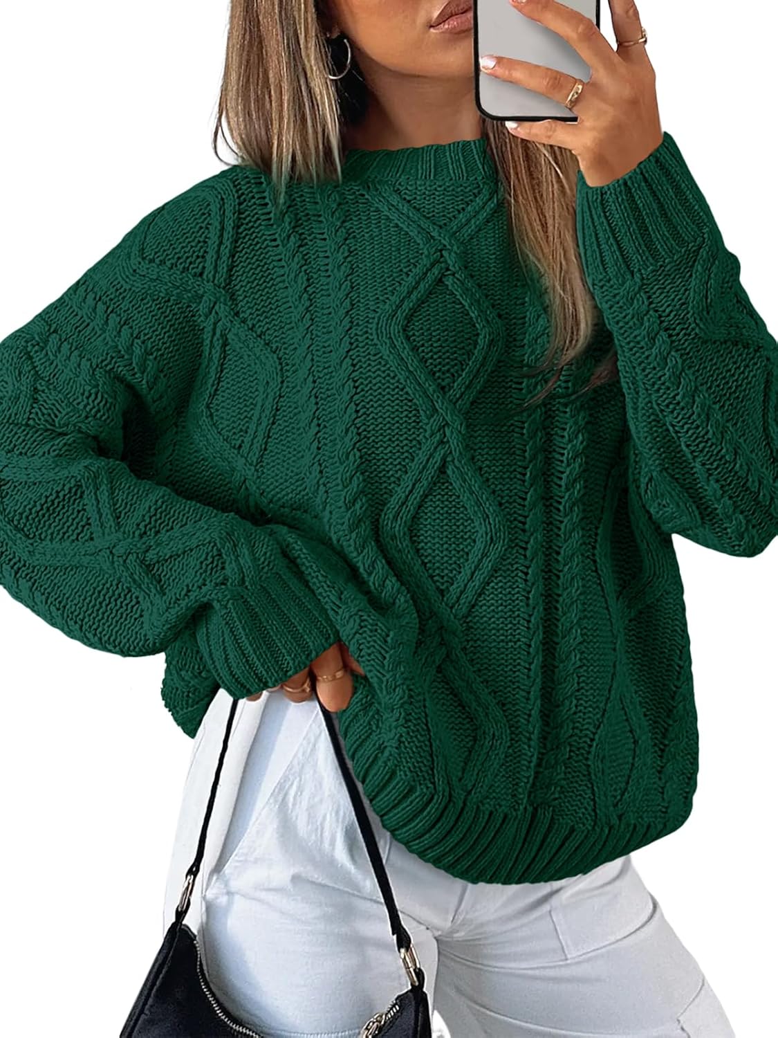 Trendy Queen Women's Oversized Cable Knit Crewneck Sweater Review