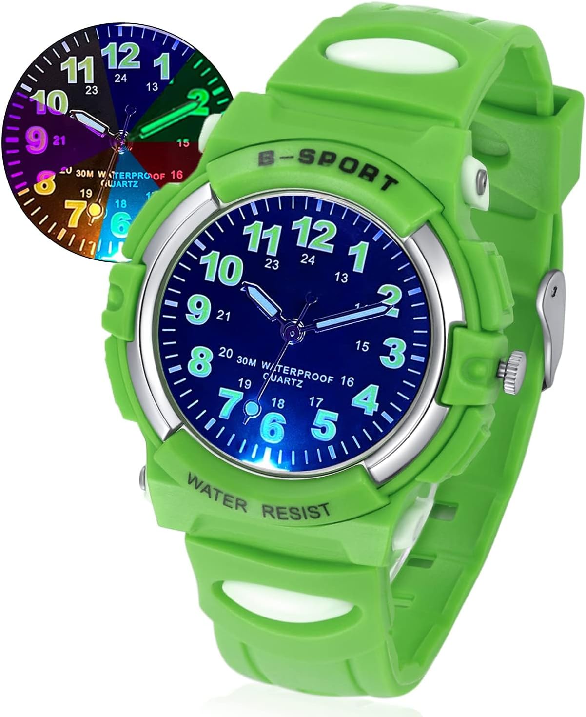 DTKID Colorful Lights Kids Watch - Waterproof & Easy Read Dial!