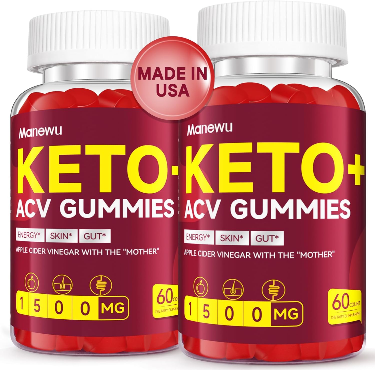 Organic Keto Apple Cider Gummies - Gut Digestion Support