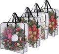 Wreath Storage Bag 4 Pack - Clear 30in Holiday Organizer