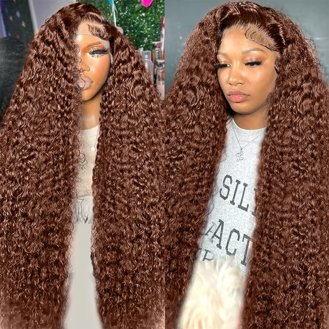 250% Density Mongolian Curly Lace Front Wigs for Women