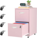 2 Drawer Rolling File Cabinet Metal Vertical File Cabinet - Mobile