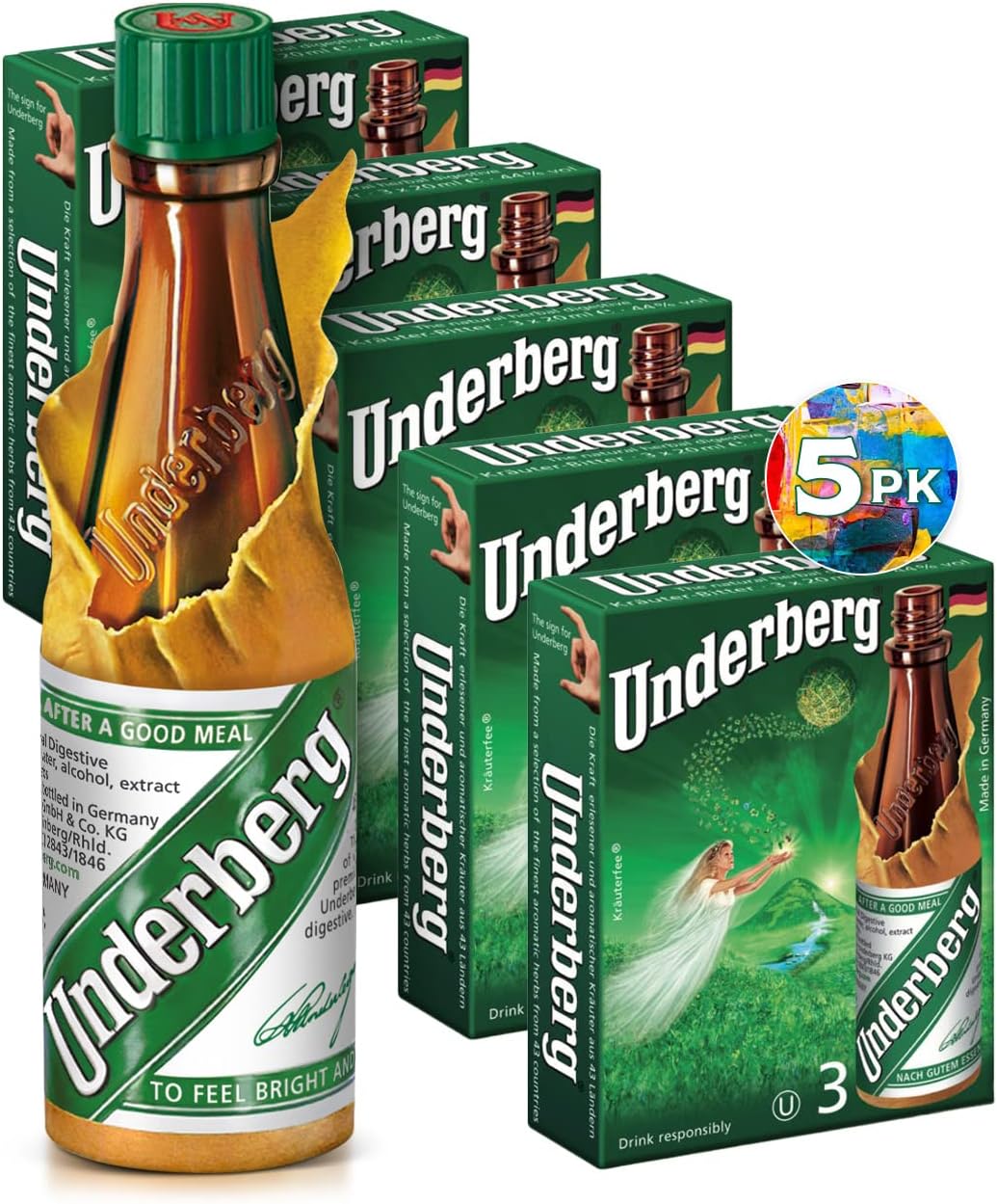 Underberg Natural Herb Bitters for Digestive Wellness, 2-Ounce