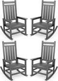 SERWALL Outdoor Rocking Chair Set of 4 - All-Weather Porch Rockers