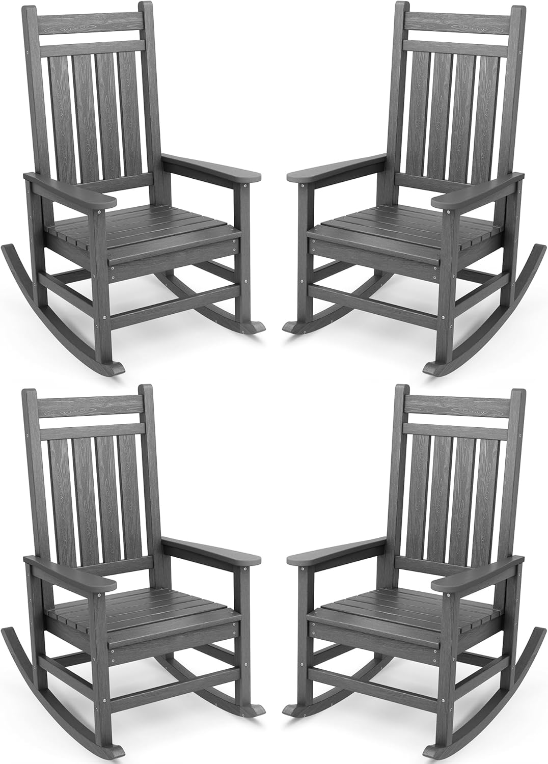 Outdoor Rocking Chair Set of 4 for Lawn and Garden Comfort