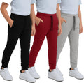 Boys Sweatpants 3Pack Slim Fleece Joggers - Order One Size Up MONEY