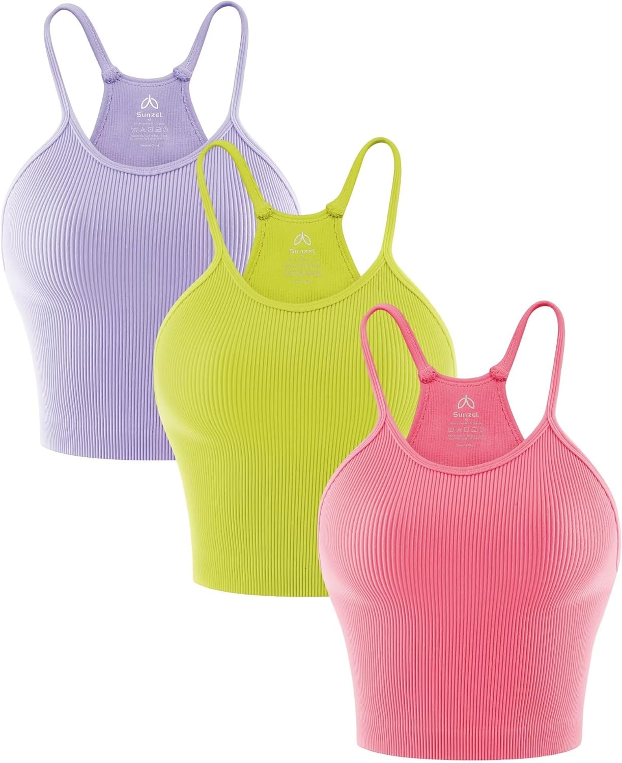 Sunzel Free to Be Tank - Soft Ribbed Crop Racerback Camisole
