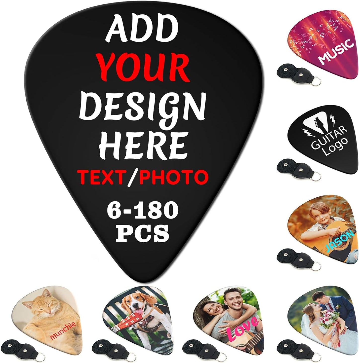 Personalized Thin Guitar Picks Set - Custom Design