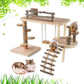 VolksRose Wooden Hamster Playground Platform - Natural Climb System