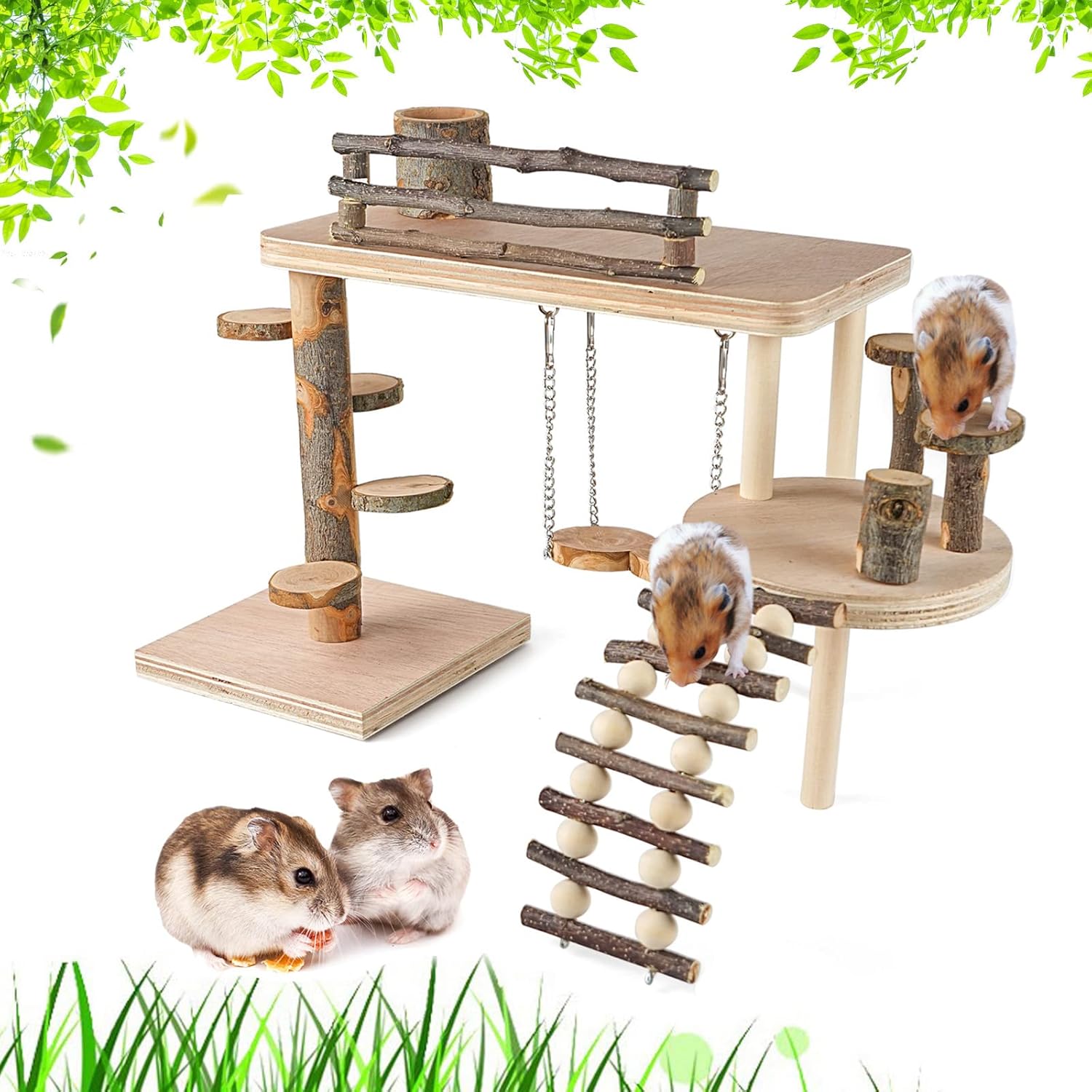 VolksRose Wooden Hamster Playground Platform for Small Pets