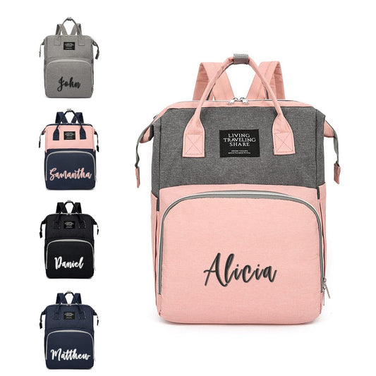 Custom Name Diaper Bag Backpack for Baby Essentials