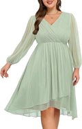 Plus Size Cocktail Dress - Flattering V-Neck Midi for Curvy Women This