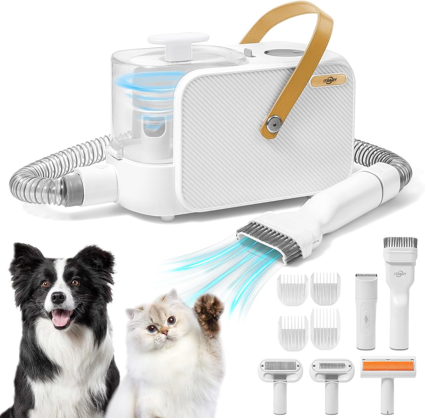 2.0L Dog Grooming Kit with Vacuum Suction for Easy Grooming