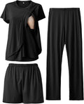 Postpartum Nursing Pajamas Set for Women - 3-Piece Maternity PJs