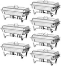 Chafing Dish for Buffet 8QT 7 Pack Stainless Steel Set - Buffet Ready