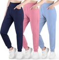 BIG ELEPHANT Girls High Waisted Joggers 3-Pack - All-Day Comfort