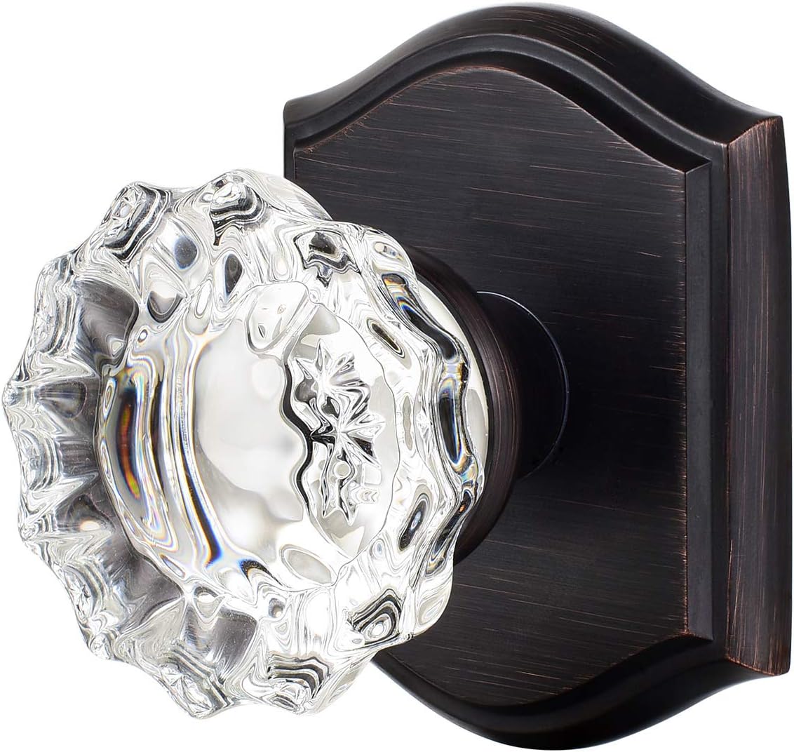 Passage Glass Door Knobs Interior with Antique Crystal Design
