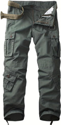 Men's Camo Cargo Work Pants Ripstop Lightweight Outdoor Trousers
