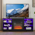 Stylish 65 Electric Fireplace TV Stand - LED Lights, USB Port
