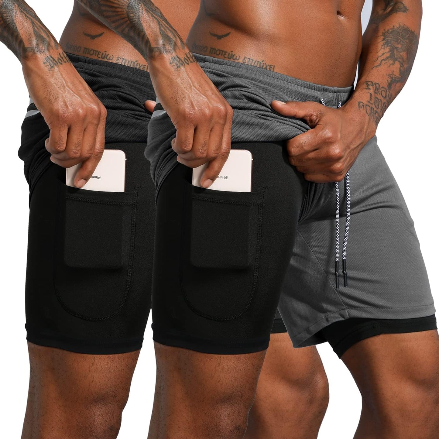 Leidowei Men's 2 in 1 Workout Running Shorts for Active Lifestyles