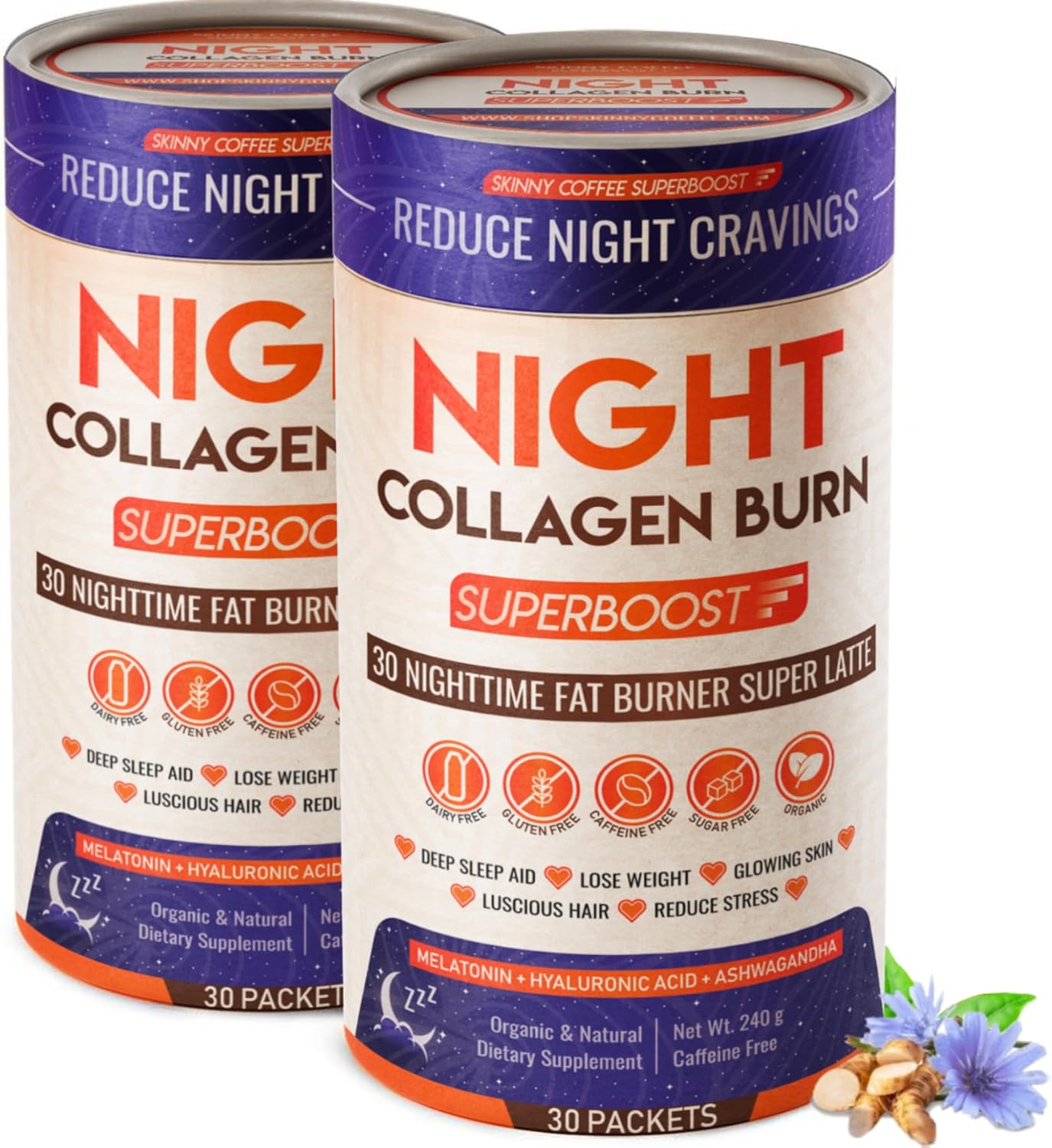 Night Collagen Burn - Weight Loss & Sleep Aid for Men & Women