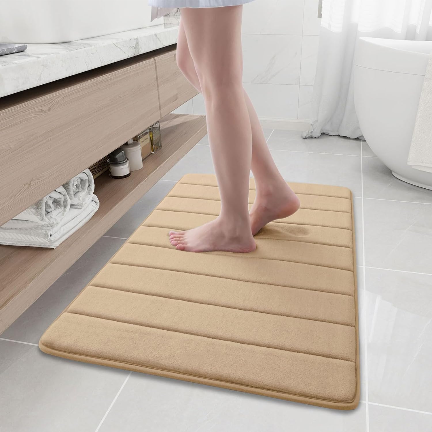 Buganda Memory Foam Bath Mat - Ultra Soft Non-Slip Rug for Bathroom