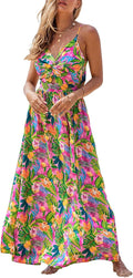 Maxi Floral Dress Twisted V Neck Sleeveless Maxi - Summer Ready