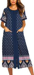 Ekouaer Zipper Front Bathrobe for Women - Soft Loungewear