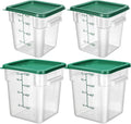 Lallisa 4 Pcs 8 Qt and 4 Qt Clear Food Storage Containers - Airtight