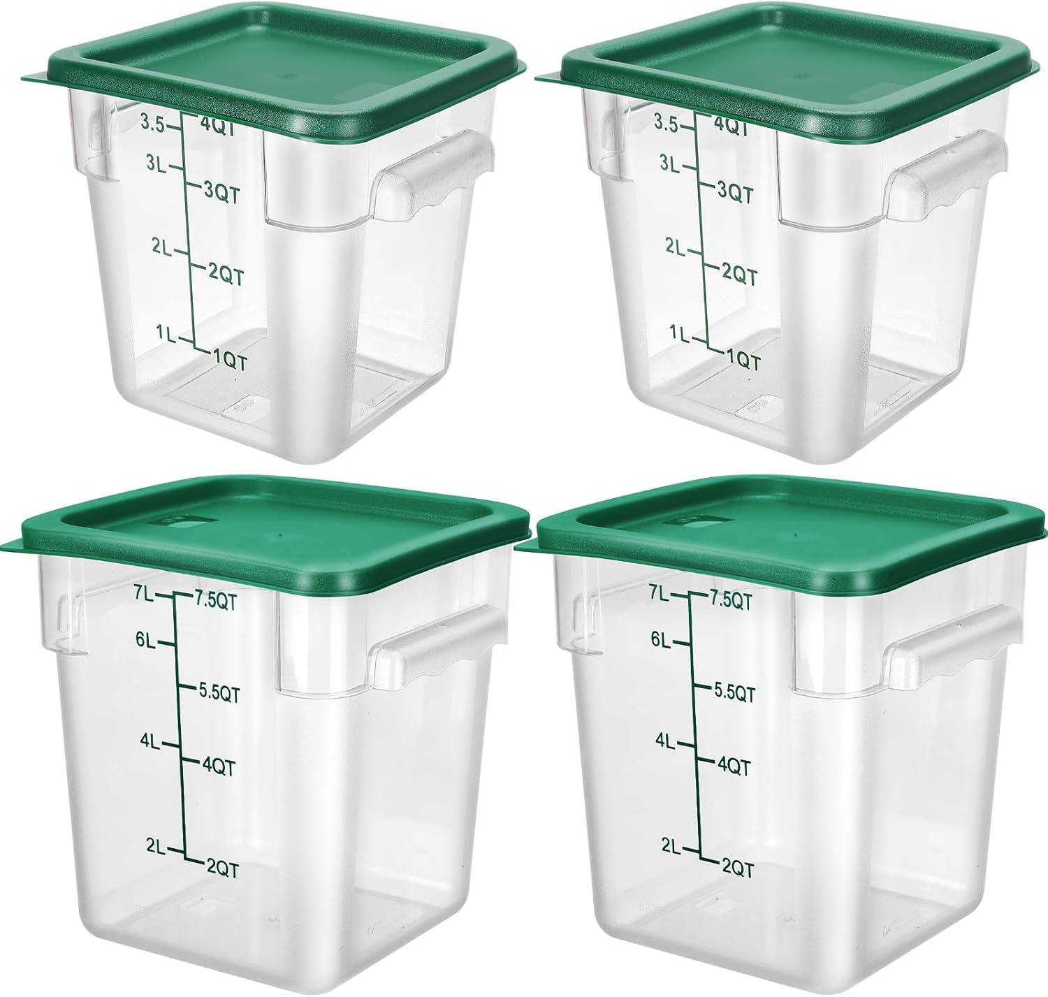 Lallisa 4 Pcs Clear Food Storage Containers with Lids and Handles
