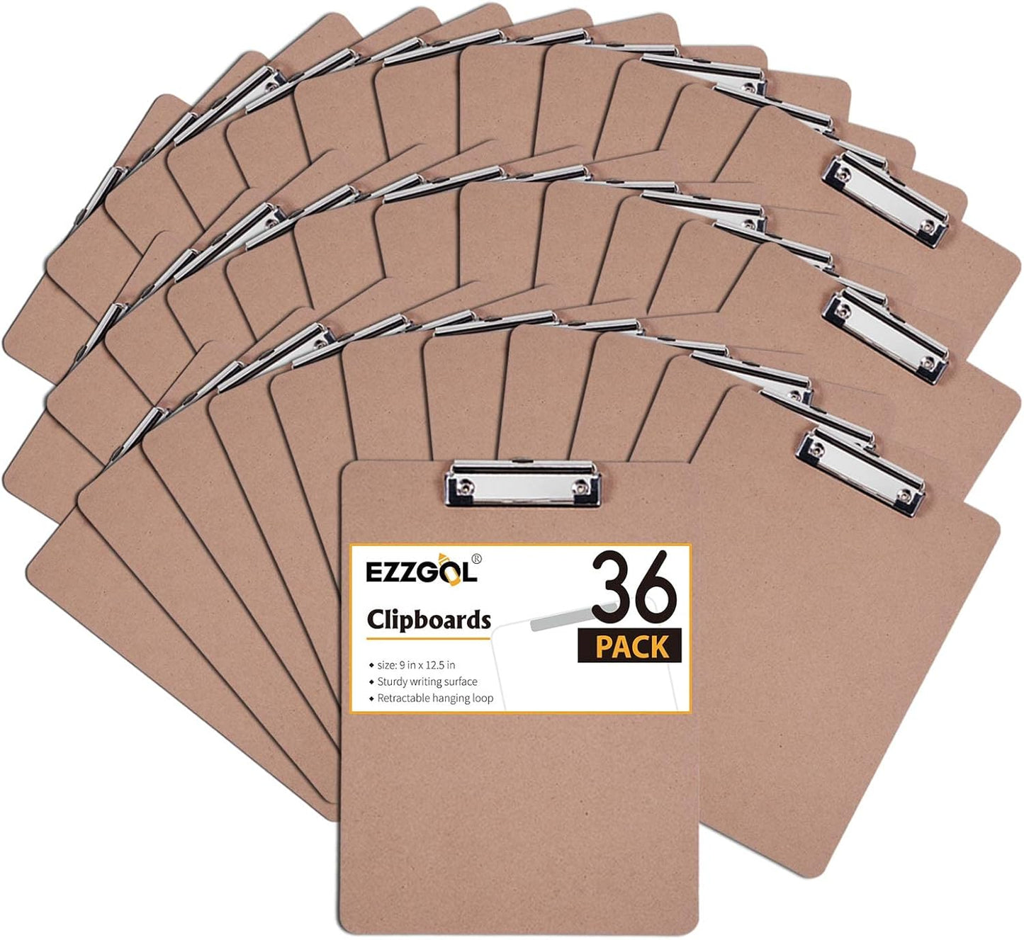 Clipboards Bulk 36 Pack Letter Size Eco-Friendly Wood Clipboards