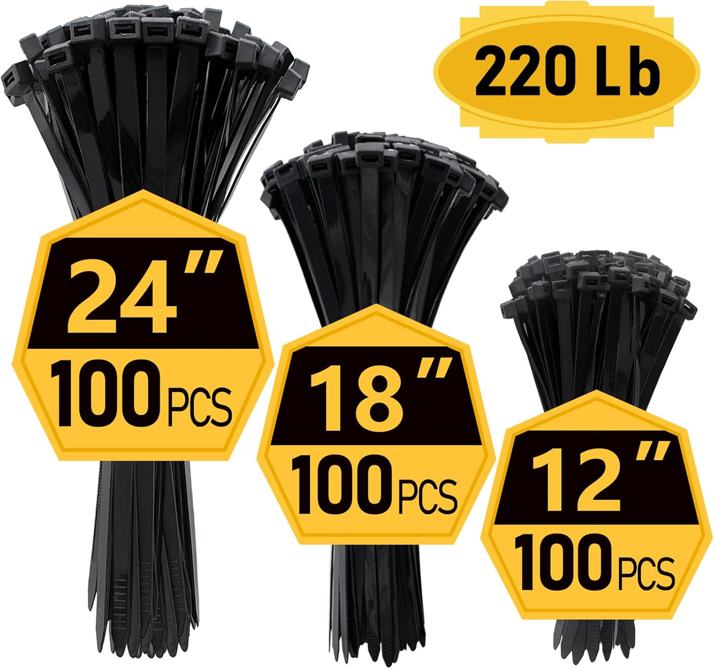 Heavy Duty Zip Ties Assorted Sizes for All Your Bundling Needs