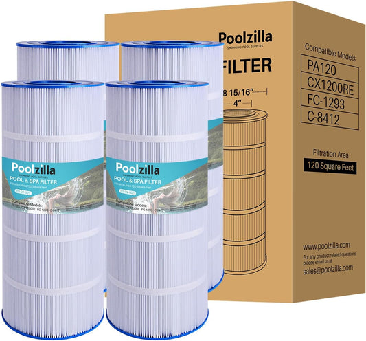 Poolzilla 4 Pack Pool Filter Cartridge for Clean Water