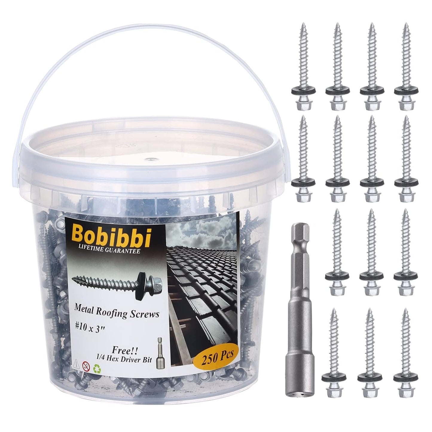 Metal Roofing Screws 10 x 3 inch with EPDM Washer for Roofing