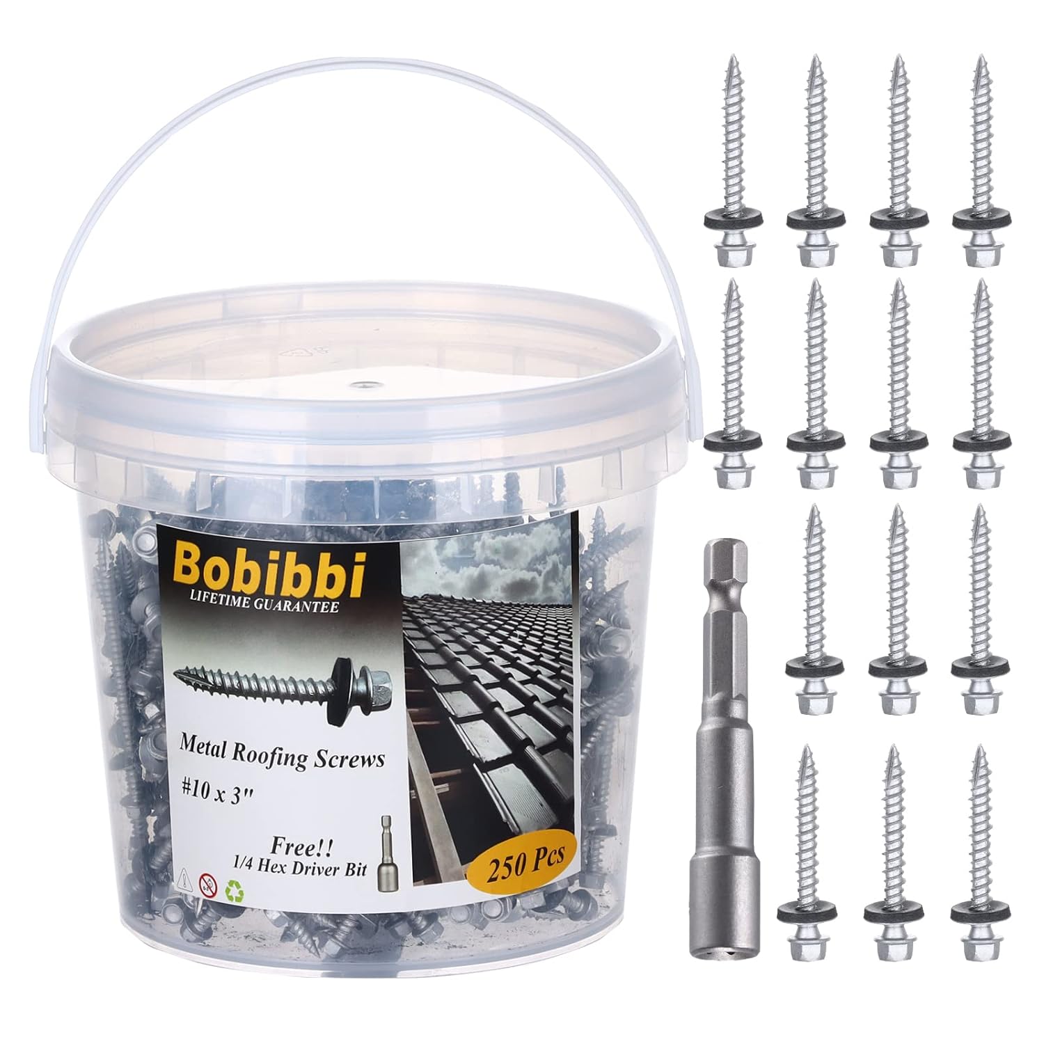 Metal Roofing Screws 10 x 3 inch with EPDM Washer for Roofing