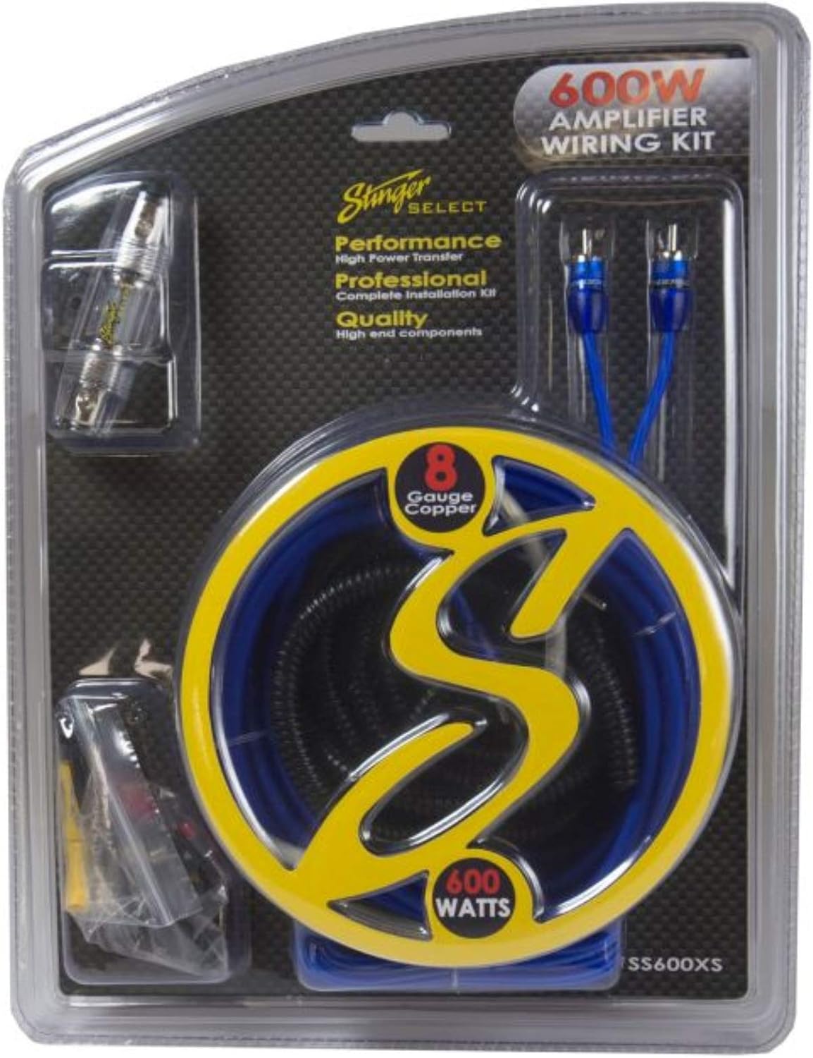 Stinger SS600XS 8-Gauge AGU Amp Installation Kit for Audio Systems