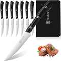 PAUDIN Steak Knives Set of 8 - Razor-Sharp 4.5 in Serrated Blades