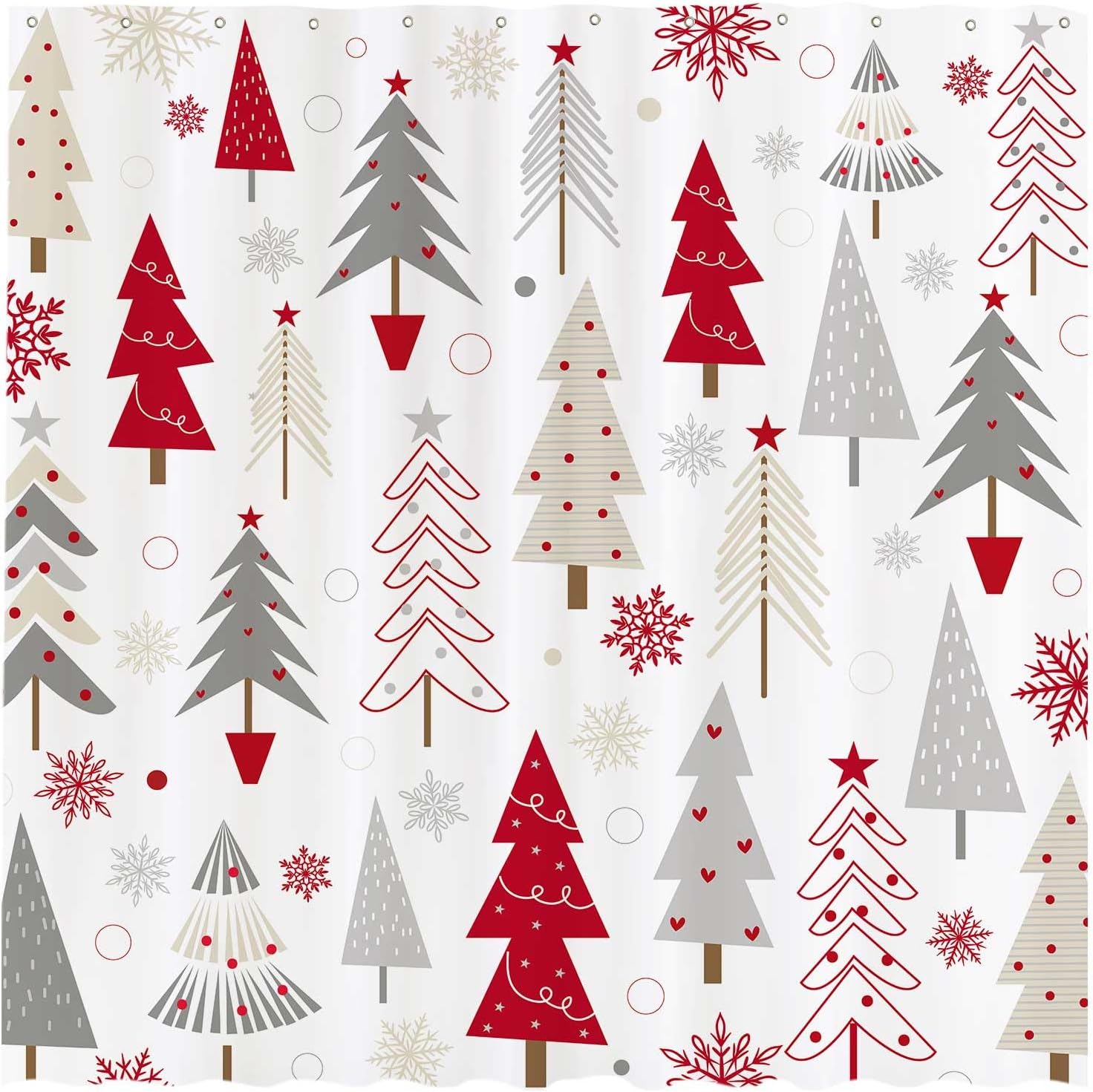 Funnytree 72x72 Merry Christmas Shower Curtain - Festive Holiday Home Decor