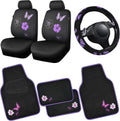 CAR PASS Universal Butterfly Car Seat Covers Front Set - Stylish