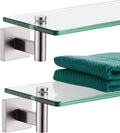 KOKOSIRI Floating Shelf Bathroom Wall Mount 16in - Brushed Stainless