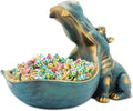 Large Hippo Statue Candy Dish Bowl for Home and Office Decor